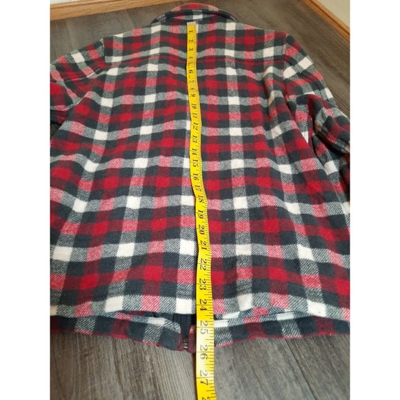 Woolrich Shirt Womens Medium Jacket Full Zip Plaid Ladies Shacket Red Black - Picture 8 of 9